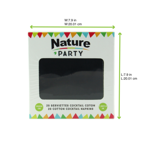 Serviette coton noir pour cocktail
