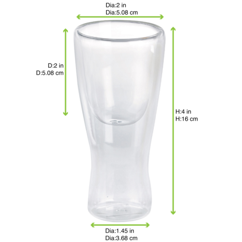 Mini verre borosilicate double paroi "Bambi" 80ml 55mm  H105mm