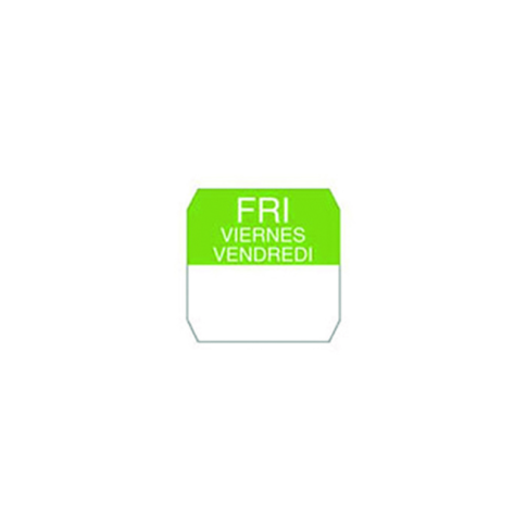 Rouleau étiquette verte vendredi 2,5 x 2,5 cm