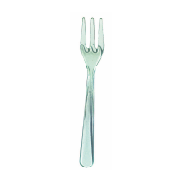 Mini fourchette plastique PS verte transparente