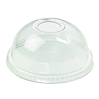 Couvercle PET transparent dôme avec trou Diam: 9,6 cm 9,6 x 4 cm