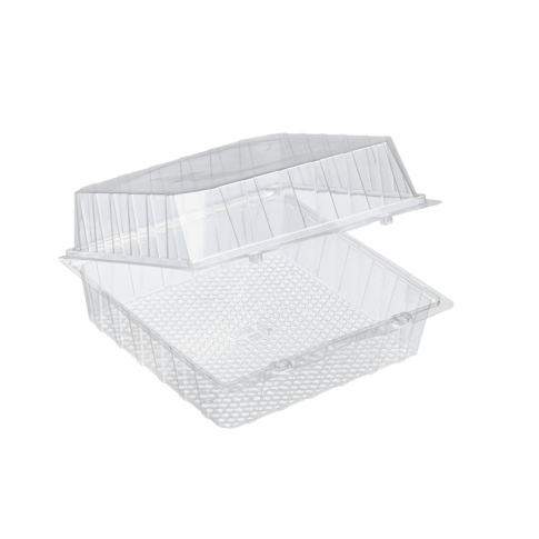 Boite blister plastique transparente avec couvercle charnière pour 10 viennoiseries    H150mm