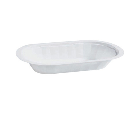 Barquette plastique PP blanche oblongue micro-ondable et scellable    H25mm