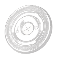 Couvercle PET transparent plat avec croisillon  80mm