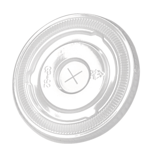 Couvercle PET transparent plat avec croisillon  80mm