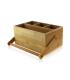 Porte couverts en bambou 4 compartiments 700ml 188mm  H107mm