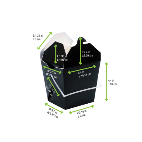 Boîte carré noir avec anse 750ml   H104mm