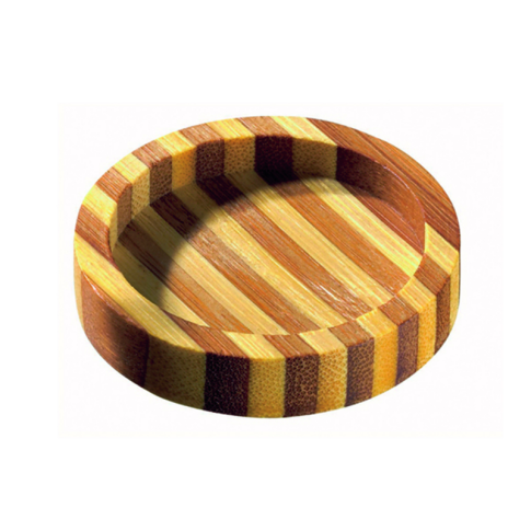 Assiette ronde bicolore en bambou "Cheng"    H11mm