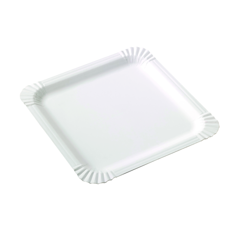 Assiette carrée en carton blanc    H0,2mm