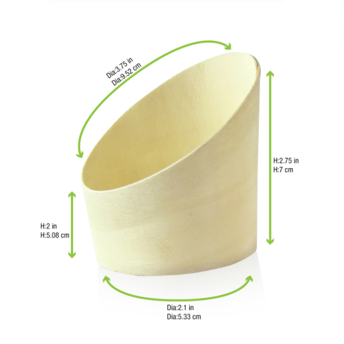 Tube bois coupe oblique    H70mm