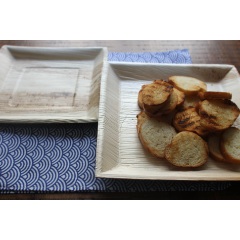 Assiette carrée en palmier    H25mm