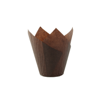Caissette de cuisson forme tulipe en papier marron ingraissable  50mm  H90mm