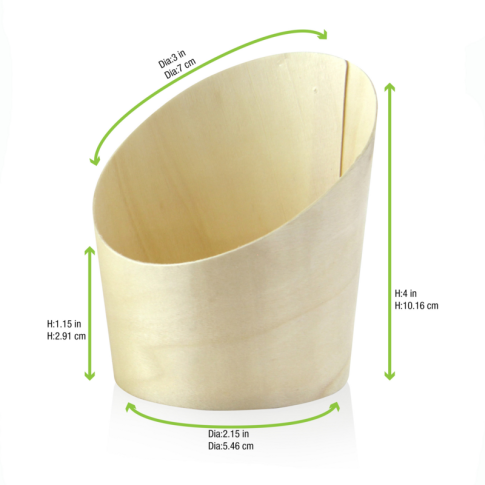 Tube bois coupe oblique 180ml 82mm  H102mm
