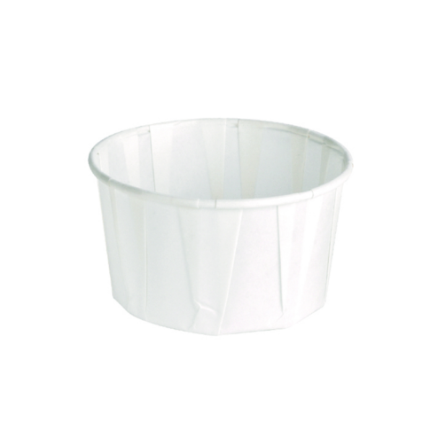 Pot papier plissé blanc 75ml 60mm  H37mm