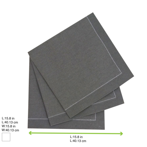 Serviette de table coton gris