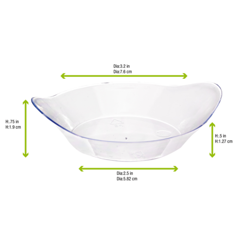 Cassolette mise en bouche plastique PS transparente “Inda”    H20mm