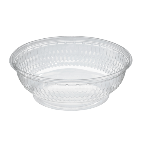 Saladier plastique PET rond transparent 400ml 140mm  H60mm