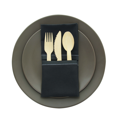 Serviette de table coton noir