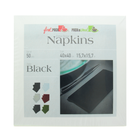 Serviette de table coton noir