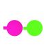 Rond avec languette carton double face anis/fushia  280mm