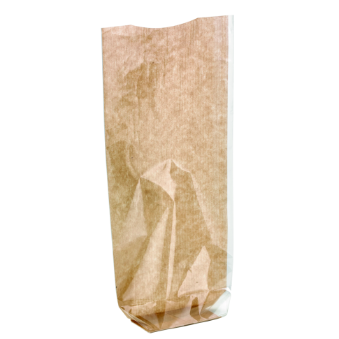 Sac transparent fond cartonné kraft    H260mm