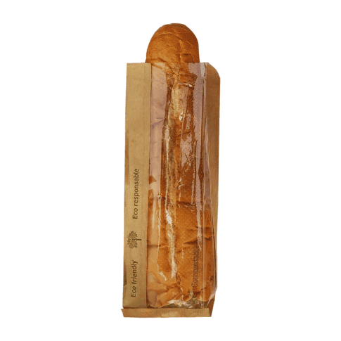 Sac sandwich papier brun à fenêtre en PLA    H320mm