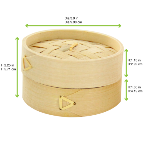 Mini cuiseur vapeur bambou avec couvercle "Dimys"  60mm  H60mm