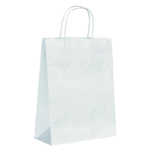 Sac cabas papier blanc poignées ficelles    H290mm
