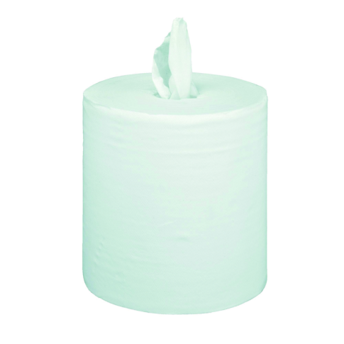 Bobine d'essuyage blanc 2 plis à devidage central Diam: 19 cm 21 x 35 cm