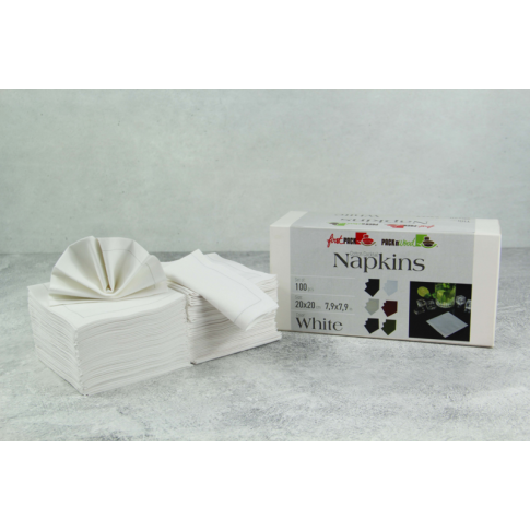 Serviette cocktail coton blanc