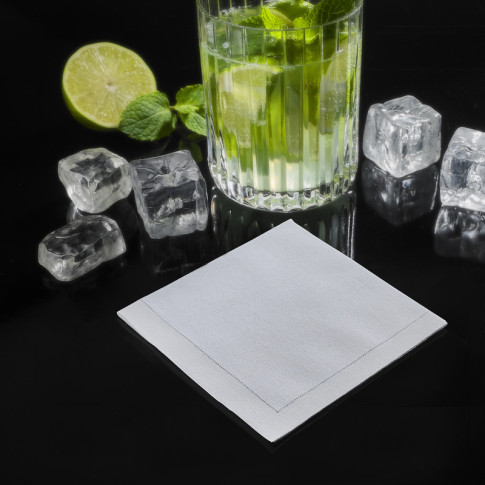 Serviette cocktail coton blanc