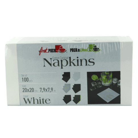 Serviette cocktail coton blanc