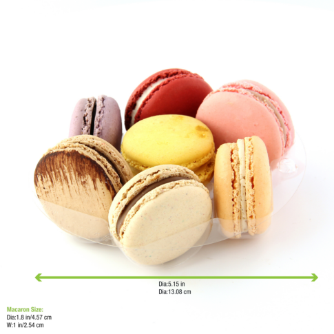 Insert plastique PET transparent rond pour 7 macarons avec fermeture clipsable    H20mm