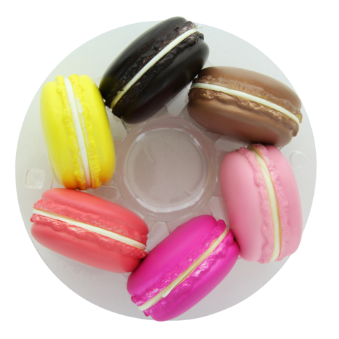 Insert plastique PET transparent rond pour 7 macarons avec fermeture clipsable    H20mm
