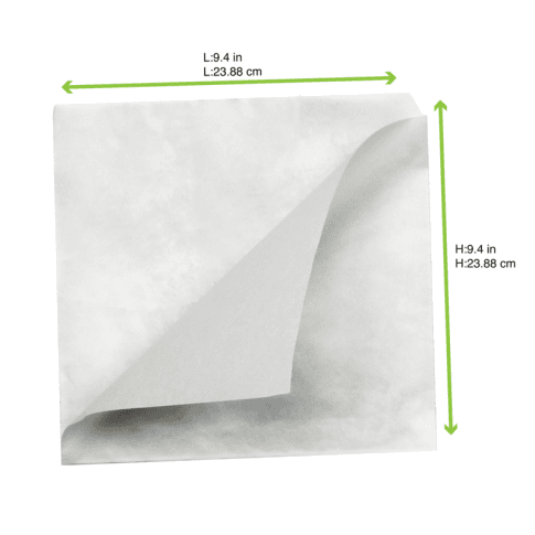 Sac papier blanc ingraissable ouvert sur 2 côtés