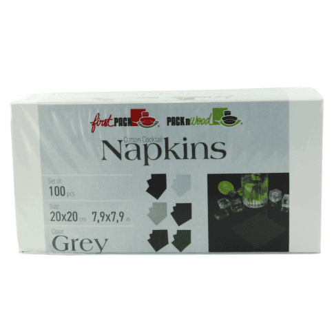 Serviette cocktail coton gris