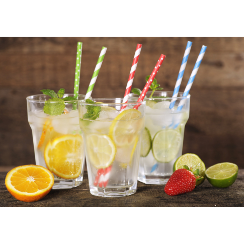 Paille papier blanc pour smoothie emballé individuellement  8mm  H197mm