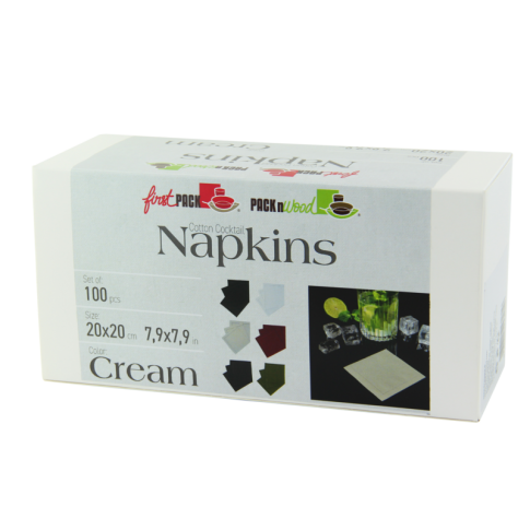 Serviette cocktail coton crème