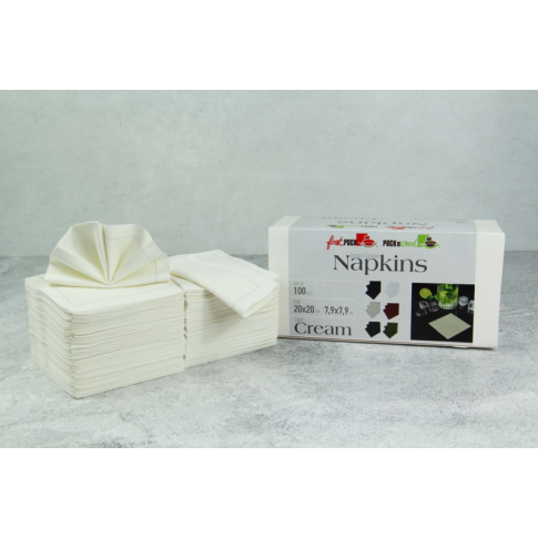 Serviette cocktail coton crème