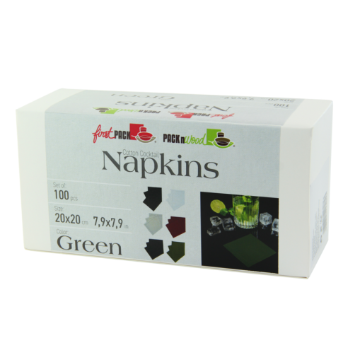 Serviette cocktail coton vert