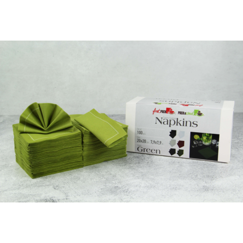 Serviette cocktail coton vert