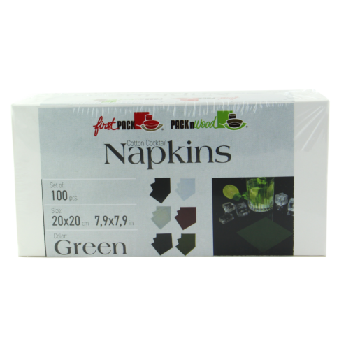Serviette cocktail coton vert
