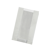 Sac papier kraft blanc ingraissable à fenêtre    H60mm