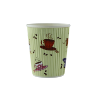 Gobelet carton ondulé décor Tea Cup 230ml 80mm  H93,5mm