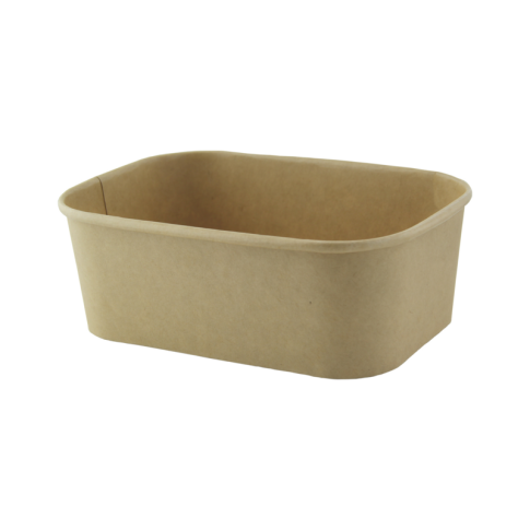 Saladier rectangulaire en kraft lamine pp 500ml 170x120mm H60mm