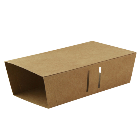 Couvercle pour barquette tiroir snack en kraft brun    H53mm