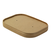 Couvercle rectangulaire en kraft lamine pp 750ml 170x120mm H20mm