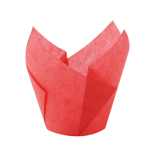 Caissette de cuisson forme tulipe en papier rose ingraissable  50mm  H85mm