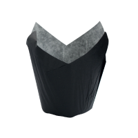 Caissette de cuisson forme tulipe en papier noir ingraissable  30mm  H60mm