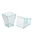Verrine pyramidale plastique PS transparente verte ?Taïti? 60ml   H55mm